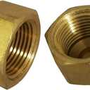 Legines Brass Flare Cap, 5/8" Tube OD, SAE 45 Degree Flare Fitting, Pack of 2