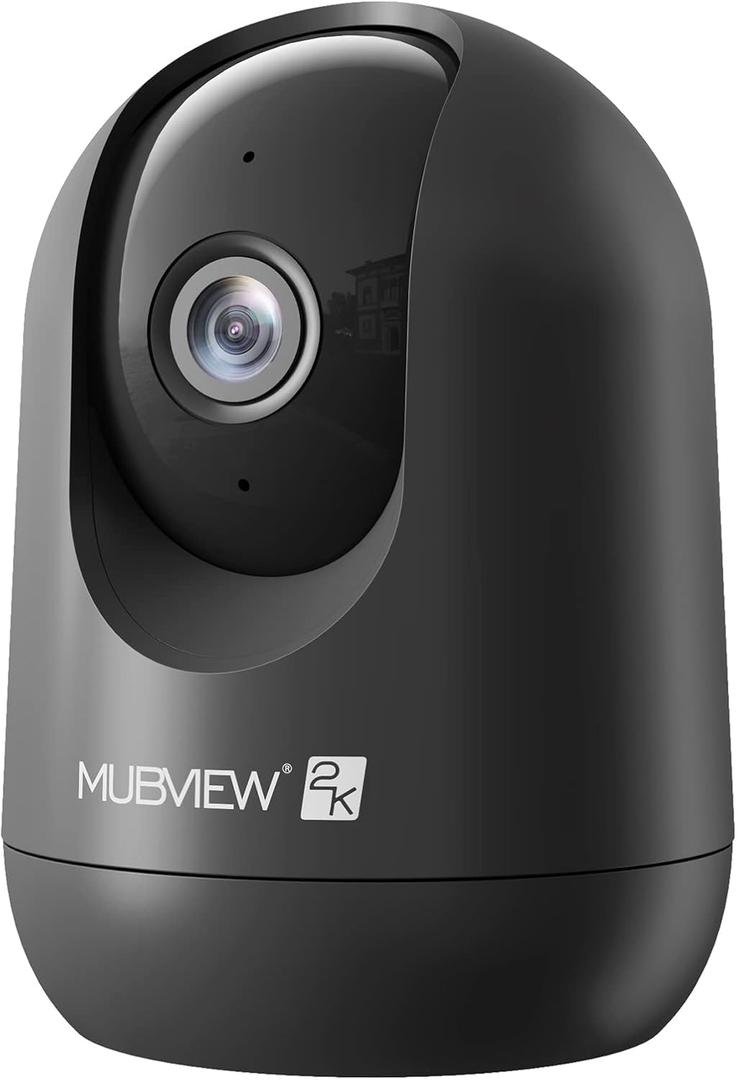 MUBVIEW Cameras for Home Security, Indoor Security Camera, 2.4/5GHz WiFi Wired Camera Ideal for Dog/Elder/Baby, Motion Tracking, Two-Way Audio, Pan Tilt, 24/7, 2K Night Vision (1 PC)