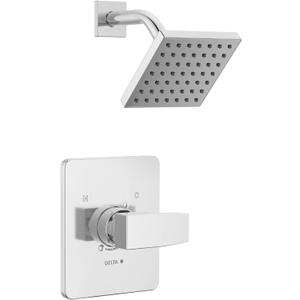 Delta Modern 14 Series Shower Faucet Set, Chrome Shower Head and Handle Set, Valve Trim Kit, Chrome T14267-PP (Valve Not Included)