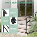 2 Pack Hand Rails for Outdoor Steps,1-2 Step Railing for Stairs,Adjustable Porch Railing,Hand Rails for Seniors,Outdoor Deck Handrails for Exterior Steps,Black, 4"L x 8"W