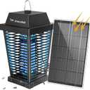 PALONE Solar Bug Zapper 4500V Electric Mosquito Zapper Outdoor, USB-C and Solar Panel Dual Charging Electric Zapper Racket, Fly Trap with UV Light for Flies Gnats Moths