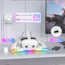 Kinwin 30W Fast Charging Dock for Meta Quest 3S/3/2, Magnetic Charger Station Stand for Oculus Quest 3S/3 Accessories with 11-Color RGB Light, 2 Rechargeable Batteries & Covers for Headset (White)