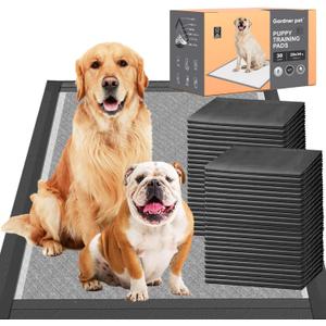 Charcoal Puppy Pads 28x34 Inches Extra Large Dog Pee Pads Odor-Control & Leak-Proof Disposable Pet Training Black New Edge-Wrapping Thicken Potty Pad for Dogs, Cats, Rabbits (30 Pieces)