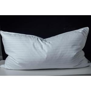 Goose Down Feather Soft Pillows One Pillow 100% Cotton Supportive Bed Pillow Stripe White Color King Size 20x36 inch (King (Pack of 1))