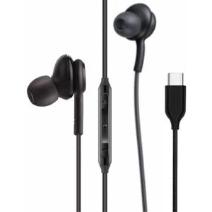 2025 New in-Ear Earbuds Stereo Headphones for Samsung Galaxy Z Fold6 S25 S24 S23 S22 S21 S20 Note 10 10+ - Designed with Microphone and Volume Remote Type-C Connector-(Black)