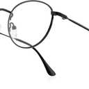 Small Metal Round Reading Glasses for Women Men Classic Vintage Retro Shades Blue Light Blocking Computer Readers (Black)