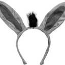 Grey Donkey Fancy Costume set Ears Headband Nose Tail Bow Tie Paws Tutu Skirt Animal Cosplay Outfit Theme Party (Gray)