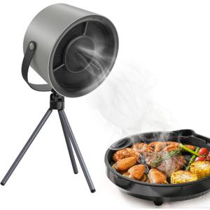 LOFICOPER Portable Range Hood, Desktop Range Hood, Portable Kitchen Exhaust Fan, Low Noise Mini Extractor Hood with 3 Speed, 5 Filter, 1200 Pa Suction, for Indoor BBQ, Hot Pot, Cooking (Black)