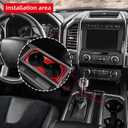 BETTERHUMZ Cup Holder Storage Box Frame Trim Compatible with Ford F150 Raptor 2015-2020 Carbon Fiber Center Console Cover Decor Sticker Interior Accessories (Red)