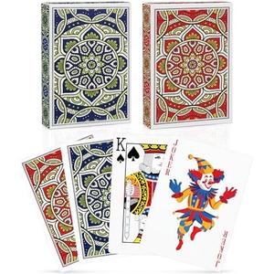 Metsyth Playing Cards 25Pack, Deck of Cards, Standard Poker Card Set for Adults,Easy Shuffle Unique Design Fun Card for Blackjack,Euchre,Go Fish Card Games (Blue/Red)