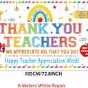 Colorful Thank You Teachers Backdrop Banner 73 x 43 Inch Happy Teachers Appreciation Week Party Background Banner Thank You Teachers Party Decorations Teachers Day Party Supplies