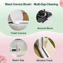 Hard Bristle Crevice Cleaning Brush & Non Scratch Soft Scrub Brush Set, 6-Pack: 4 Stiff Gap Grout Brush+2 Gentle Sponge Brush, Multi-Purpose Bathroom & Kitchen Cleaning Tool