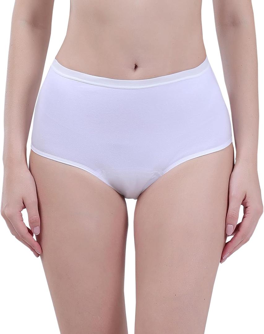 AIRCUTE Washable Urinary Incontinence Protective Underwear for Women Leak Proof Absorbent Reusable Panties 60ML 1 Pack (White, Large)
