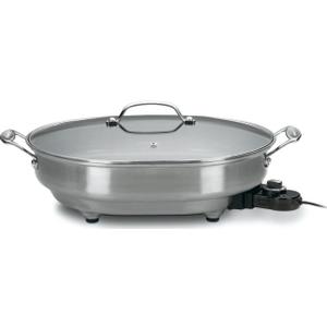 Cuisinart CSK-150 1500-Watt Nonstick Oval Electric Skillet,Brushed Stainless 18 IN