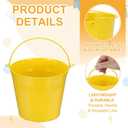 Small Metal Buckets, Mini Buckets with Handle Galvanized Colored Tin Pail Containers Basket Party Supplies - Fit for (Halloween - Classroom Crafts) 7" & 10Pcs & Yellow