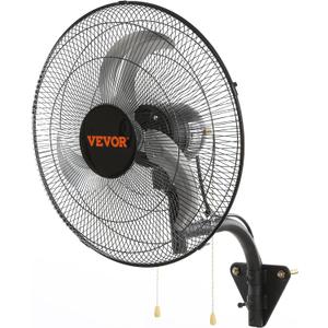 VEVOR 18 inch Wall Mount Fan Oscillating, 3-speed High Velocity Max. 4000 CFM Industrial Wall Fan for Indoor, Commercial, Residential, Warehouse, Greenhouse, Workshop, Basement, Black, ETL Listed
