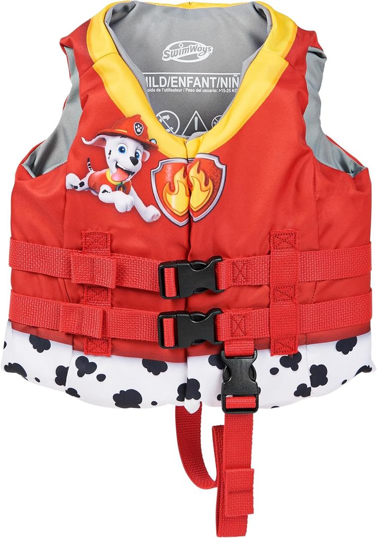 SwimWays Paw Patrol Swim Trainer Life Jacket, US Coast Guard Approved Life Vest Kids Swim Vest, Pool Floats & Life Jackets for Kids, Marshall