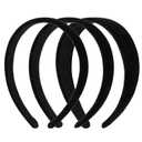 3pcs Velvet Headband for Women, Soft Padded Thick Headband (Black, 1.5cm/0.59inch, 2cm/0.79inch, 3cm/1.2inch, 3 Pack)