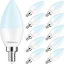 DEGNJU Chandelier Light Bulbs 60 Watt Equivalent, Candelabra LED Light Bulbs, E12 LED Bulb Daylight 5000K, Type b Light Bulb 5.5W, Candelabra Base, 120V, B11 Candle Light Bulb, Non-Dimmable, 10 Pack