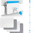 Cleaning Tools for Baseboard, Baseboard Cleaner Tool with Handle, 4 Reusable Cleaning Pads Wall Cleaner for Baseboards Cleaning, Ceiling, Wall, Floor, Shower Bathroom Kitchen (Blue)