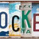 Hockey Metal Sign Wall Decor Vintage Sports Posters Gifts for Men Ice Hockey License Plate Wall Art Room Decor Sport Tin Signs Hockeys Party Decorations for Boys Bedroom Accessories 12x6 Inch