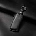 Jayanes Genuine Leather Key Fob Cover Compatible with BMW 2023 2024 2025 New 7 Series 740i 760i X1 X7 XM IX I7 2024 2025 X5 X6, Key Fob Case with Keychain & Lanyard for BMW Key Fob (4 Buttons, Black)