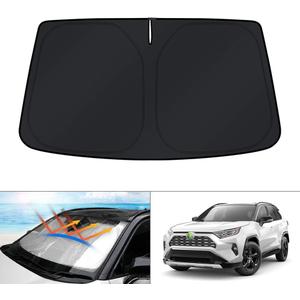 KUST Windshield Sun Shade for Toyota RAV4 2019-2022 2023 2024 2025 2026 Window Accessories Shade Sun Visor Cover Foldable Block UV Rays