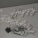 Happy Birthday Neon Sign, Happy Birthday Light Up Sign, Neon Happy Birthday Sign, Happy Birthday Led Sign for Backdrop All Birthday Party Decoration USB Powered Warm White,16.5"x 12" (Plug not provided)