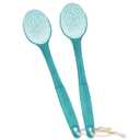 Back Brush for Shower, 14-inch Long Handle Medium Stiff Bristles Bath Scrubber for Men Women Body Exfoliating and Brushing - 2 Packs Blue