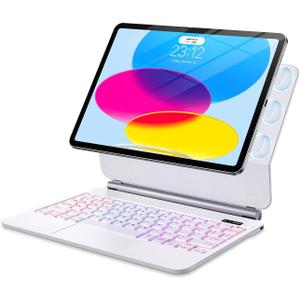 Keyboard Case for iPad (A16) 11th Generation 11 Inch 2025&10th Gen 10.9 inch 2022 –Backlit Magic-Style Keyboard with Multi-Touch Trackpad – Floating Cantilever Stand – Magnetic Case for iPad