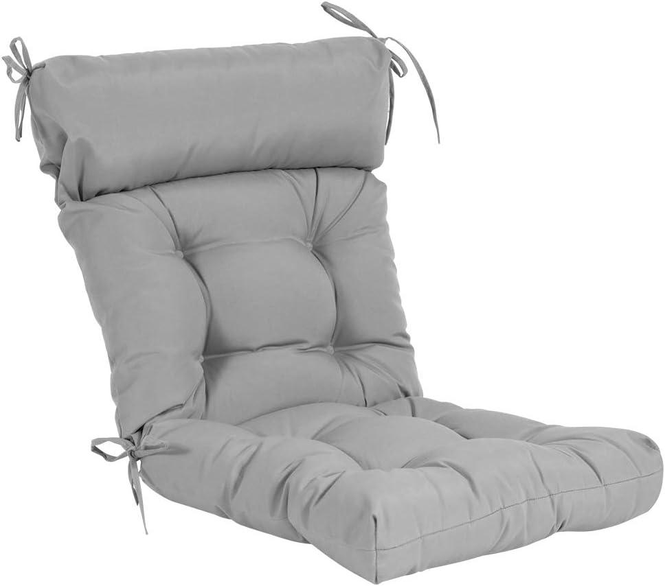 QILLOWAY Indoor/Outdoor High Back Chair Cushion,Spring/Summer Seasonal Replacement Cushions.(Grey)