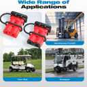 Anderson Connector, 350Amp Battery Quick Disconnect 2/0AWG 600V Anderson Plug Heavy-Duty Winch Wiring Kit for Towing (2Pack) - RED