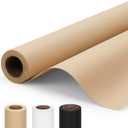 15" x 456"(38') Brown Wrapping Craft Paper Roll, Easel Paper Roll, 75GSM
Kraft Wrapping Paper, Used for Gift Wrapping, Bouquets, Art Table Covers, Moving & Shipping, Banners