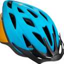 Schwinn Thrasher Helmet for Kids, Size 50-56 cm for Kids 5-8, Lightweight Microshell, Adjustable Dial & Straps, Interior Padding, Air Vents, Removable Visor, Helmet for Boys & Girls (Child, Blue/Orange)