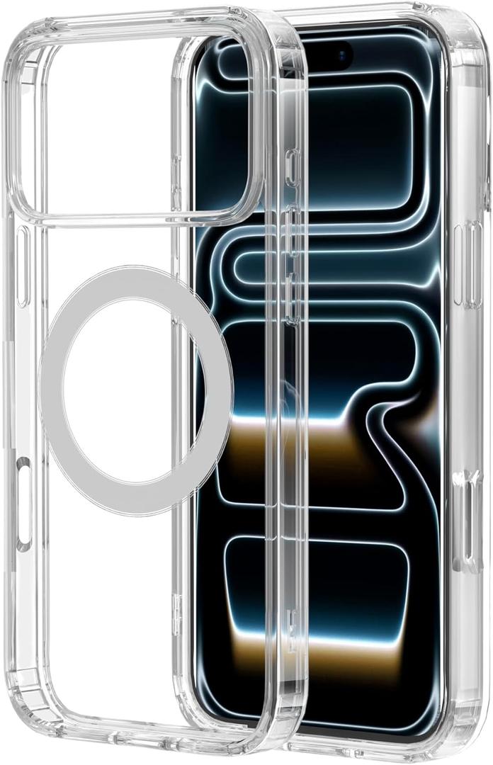 amCase Clear Case for iPhone 17 Pro (6.3") | Compatible with MagSafe Accessories |Camera Cutout | Drop Protection | Ultra-Strong Magnetic | Support Wireless Charging