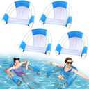 2/4Pack Oversized Pool Noodle Chair - Extended Bottom for More Stability, Pool Float Chair for Adults Kids, Allowed 3 Pool Noodles, Sling Mesh Chair for Swimming Water Relax (Noodle Not Included)