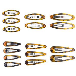 16pcs Snap Hair Clips, Classic Tortoise Hair Clip, Vintage Hairpin Accessories for Women Girls, Metal Barrettes Various Size and Style Combinations Suitable for All Hair Types