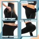 SINOPHANT High Waisted Leggings with Pockets Women, Full Length Capri Buttery Soft Stretchy Yoga Pants (Black)