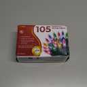 Warm Multi Color Christmas Lights - 20 ft String of 105 Incandescent Mini Bulbs Multifunctional Lighting Modes, for Decorative, Bedroom, Outdoor, Xmas Twinkle Tree Lights with Green Wire Total 21.6 ft