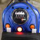 ELEMARA Electric Dirt Bike, 24V Ride on Toys for Big Kids, 350W Kids Motorcycle with Music & Bluetooth, 15.5 mph & 150lb Max, Twist-Grip Throttle & Hand-Operated Rear Brake, 12" Air-Filled Tires-Blue