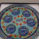 Yair Emanuel Passover Seder Plate 14 Inch Printed Aluminum Break Resistant Pesach Dish Passover Judaica Gift (Pomegranates SPA-1)