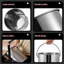 Hsei 2 Pcs Stainless Steel Bucket for Pet Cleaning, Metal Bucket Water Pail with Handle for Fence Kennel Cage Garage Garden Workshop(5.3 Gallon)