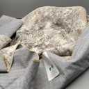 jinchan Round Rug 6ft Modern Area Rug 6' Round Circle Mat Washable Abstract Distressed Floor Cover Taupe Multi Contemporary Non-Slip Overdyed Thin Carpet for Living Room Dining Room Bedroom Kitchen