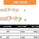 Soft Cotton Dog Leash, 5 Ft Heavy Duty Corduroy Dog Leashes with Gold Metal Hook for Small Medium Large Dogs,Medium,Light Pink