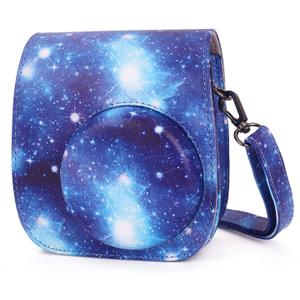 Phetium Instant mini 12 Camera Protective Case Compatible with Instax Mini 12 11,PU Leather Bag with Pocket and Adjustable Shoulder Strap (Starry Purple)