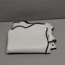 ORTIGIA White Shower Curtain with Black Scalloped Edge 72 W x 84 H Inch, Black and White Shower Curtains Cute Aesthetic Pretty Preppy Waterproof Fabric Bath Bathroom Decor with Metal Hook