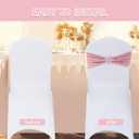 Joccun 120 PCS Spandex Chair Sashes Bows Stretch Chair Cover Band with Buckle Slider Universal Elastic Chair Ties for Wedding Banquet Party Event Decoration (Dusty Pink)