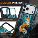 Magnetic Phone Case for iPhone 17 Pro,Compatible with MagSafe,Durable 2 Layers Full Covered Shockproof Protective Cover-Glassy Forest Fox