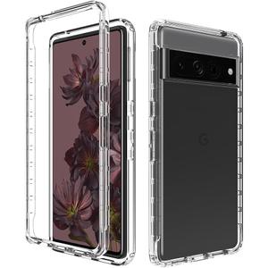 for Google Pixel 7 Pro Case Hybrid Drop Protection Clear Case Heavy Duty Hard Rugged Anti-Slip Bumper Anti-Scratch Armor Protective Phone Cover Transparent
