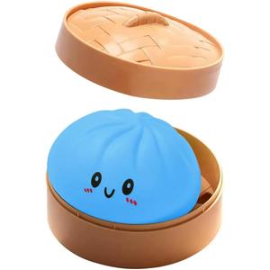 Dumpling Squishy Mystery Dumpling Squishy Stress Balls Fidget Sensory Toy Soft Squeeze Decompression Dough (Blue)